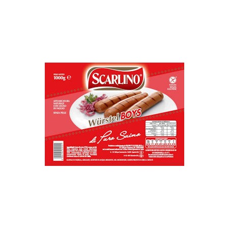 WURSTEL 'BOYS SCARLINO' PURO SUINO KG.1